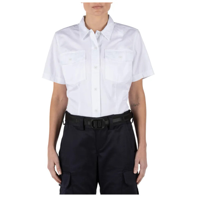 5.11 Tactical Women's Company Short Sleeve Shirt White 1